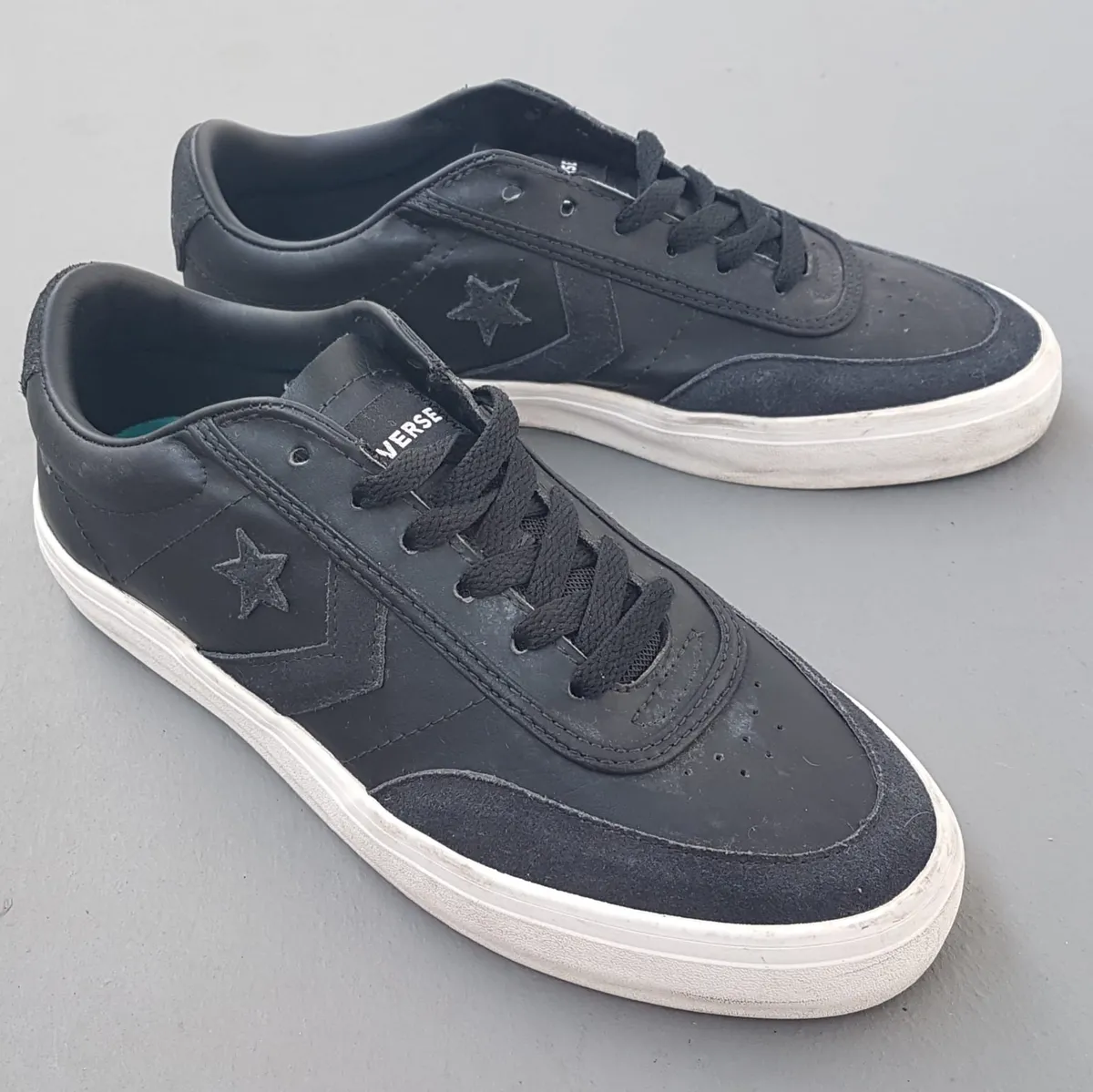 CONVERSE Converse Courtlandt Leather Suede Sneakers, US 7, UK 6, EUR 40, CM 25, Cool Black & White Shoes, Cosmopolitan, Iconic Star Chevron Logo, Classic Low-Profile Silhouette, Sophistication, Streetwise, Pop Culture, Hip Hop, Rock Star, Cult Street Fashion - Photo 2