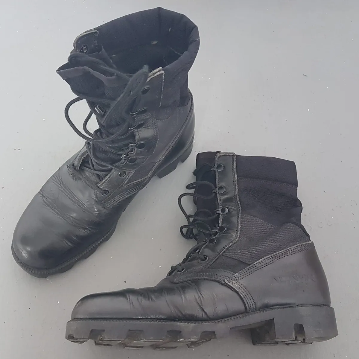 ALTAMA Original ALTAMA Combat Boots, Black Leather Shoes, US 9, UK 8, EU 42, Retro Military Boots, Vintage Tactical Boots, Cosmopolitan, Cool 8 inches High Design, Sophistication, High Performance, Durable & Comfortable, Foot Protection, Safety Shoes, Hiking