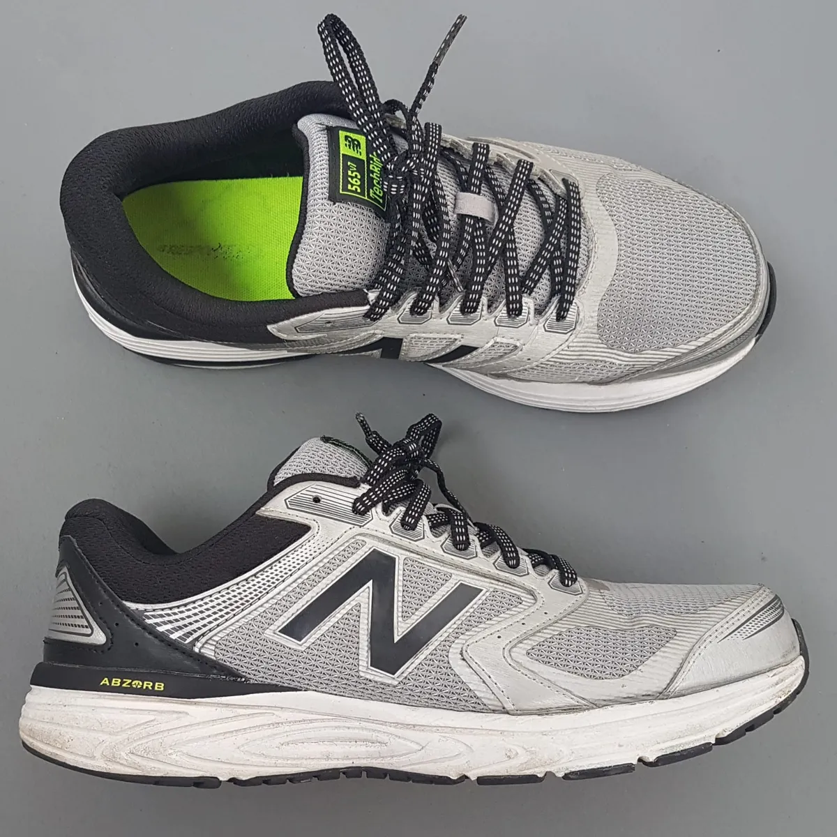 NEW BALANCE Running Shoes, Original NB 565 V7 TECHRIDE Model, US 9.5, UK 9, EU 43, CM 27.5, Cosmopolitan, Cool Silver & Black Design, ABZORB Cushioning, Sophistication, Stylish & Inspirational, Urban Style, Timeless Appeal, Everyday Shoes