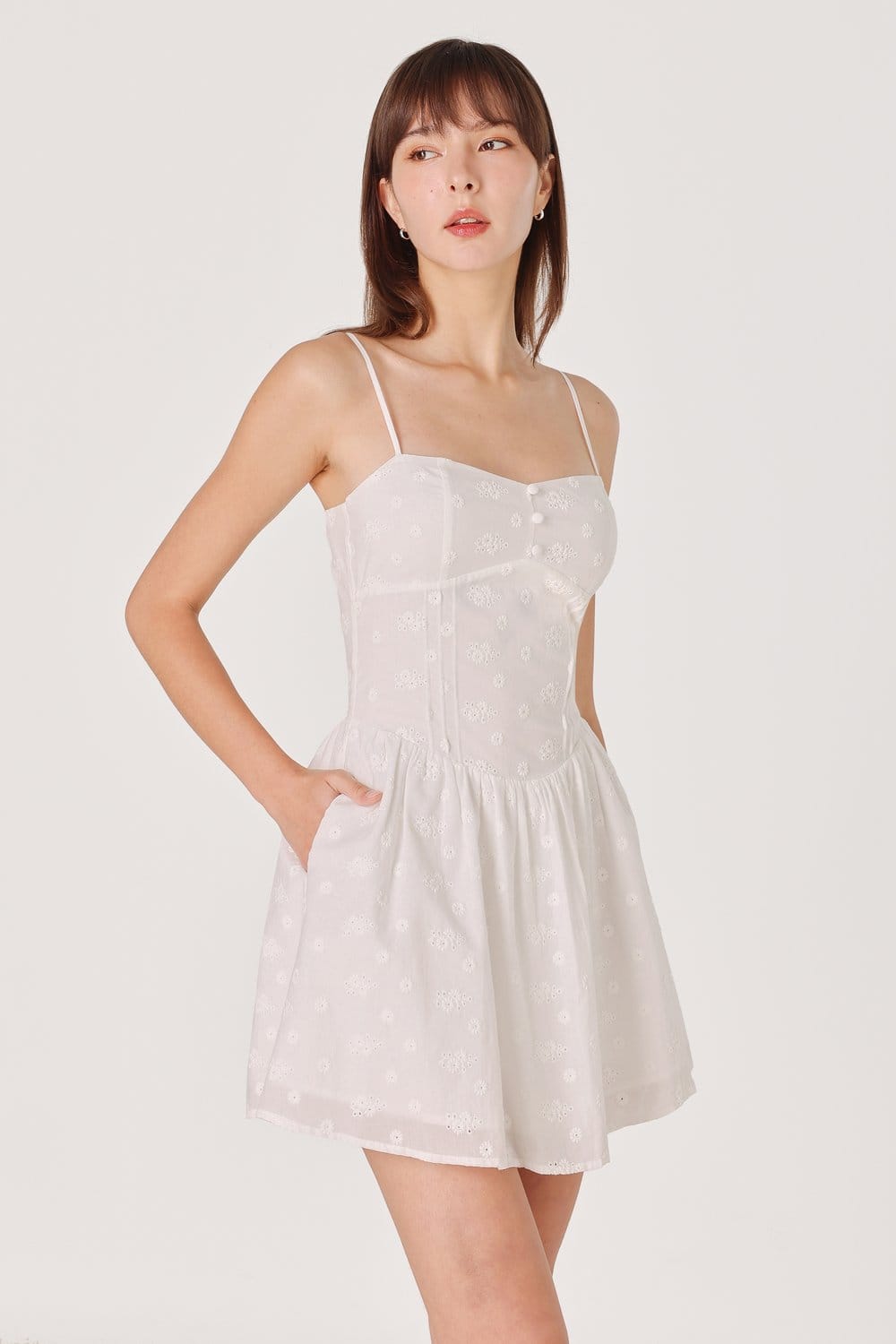 Lovet Jerica Padded Sweetheart Eyelet Skorts Dress - Photo 3