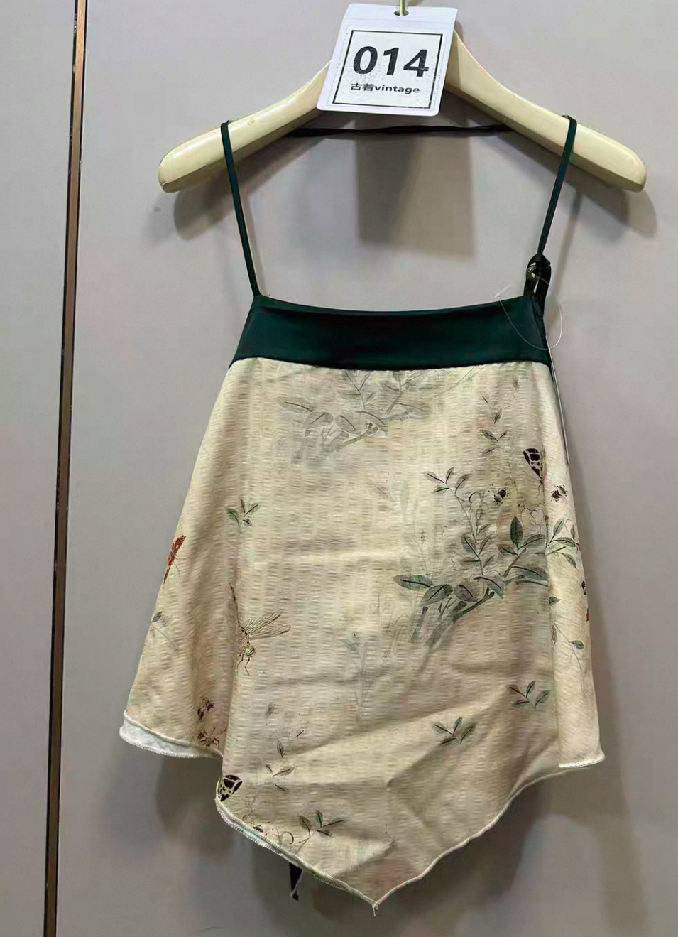 Vintage Floral Satin Handkerchief Top