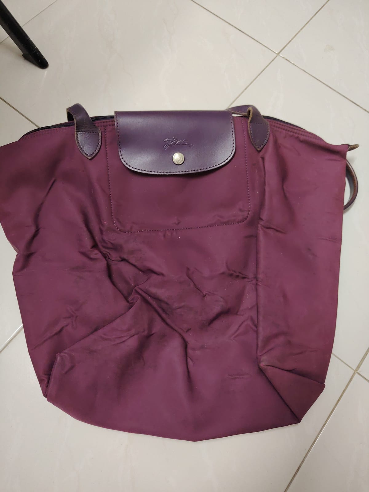 Longchamp Foldable Tote Bag - Plum