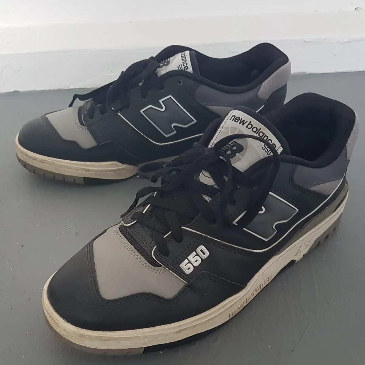 New Balance Retro New Balance 550 Shadow Sneakers, Cool Black, Marble & Grey Colorway, US 10, UK 9.5, EUR 44, CM 28, Cosmopolitan, Vintage NB Basketball Shoes, Timeless Appeal, Urban Style, Sophistication, Streetwise, Everyday Fashion