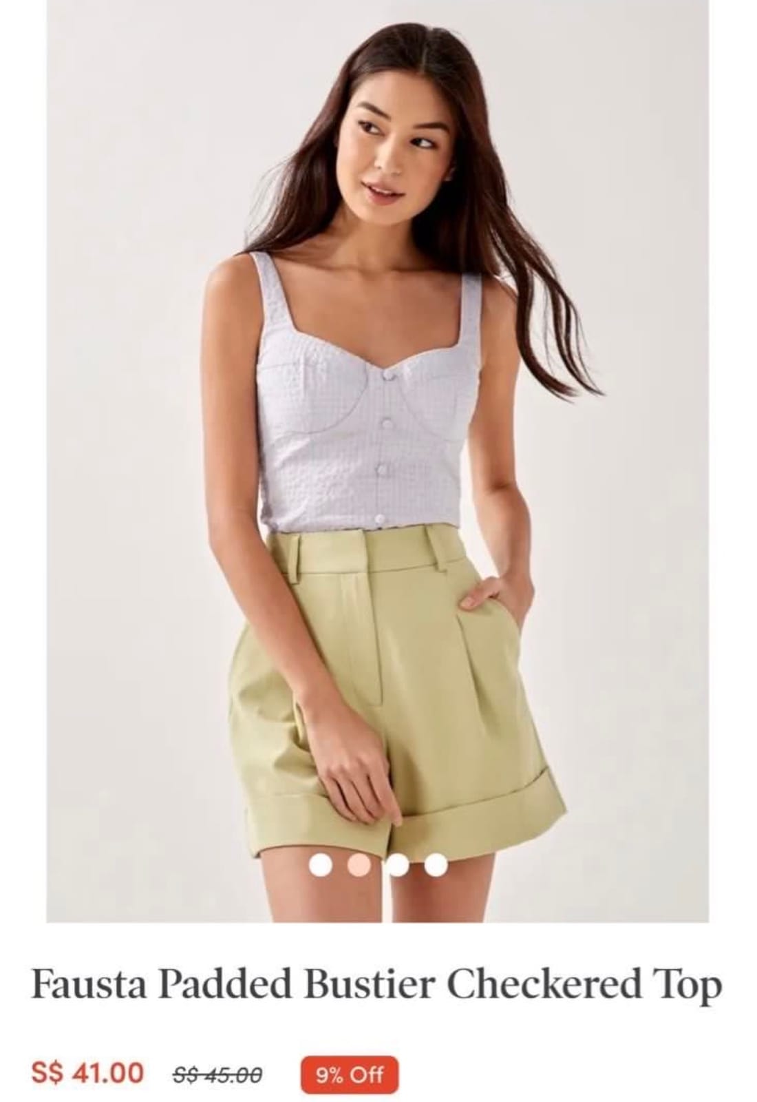 Love Bonito Fausta Padded Bustier Checkered Top - Photo 2