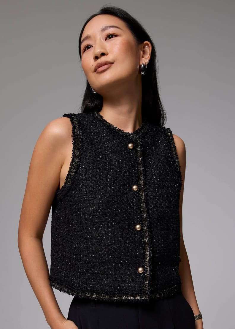 Love Bonito Tweed Boxy Cropped Vest 