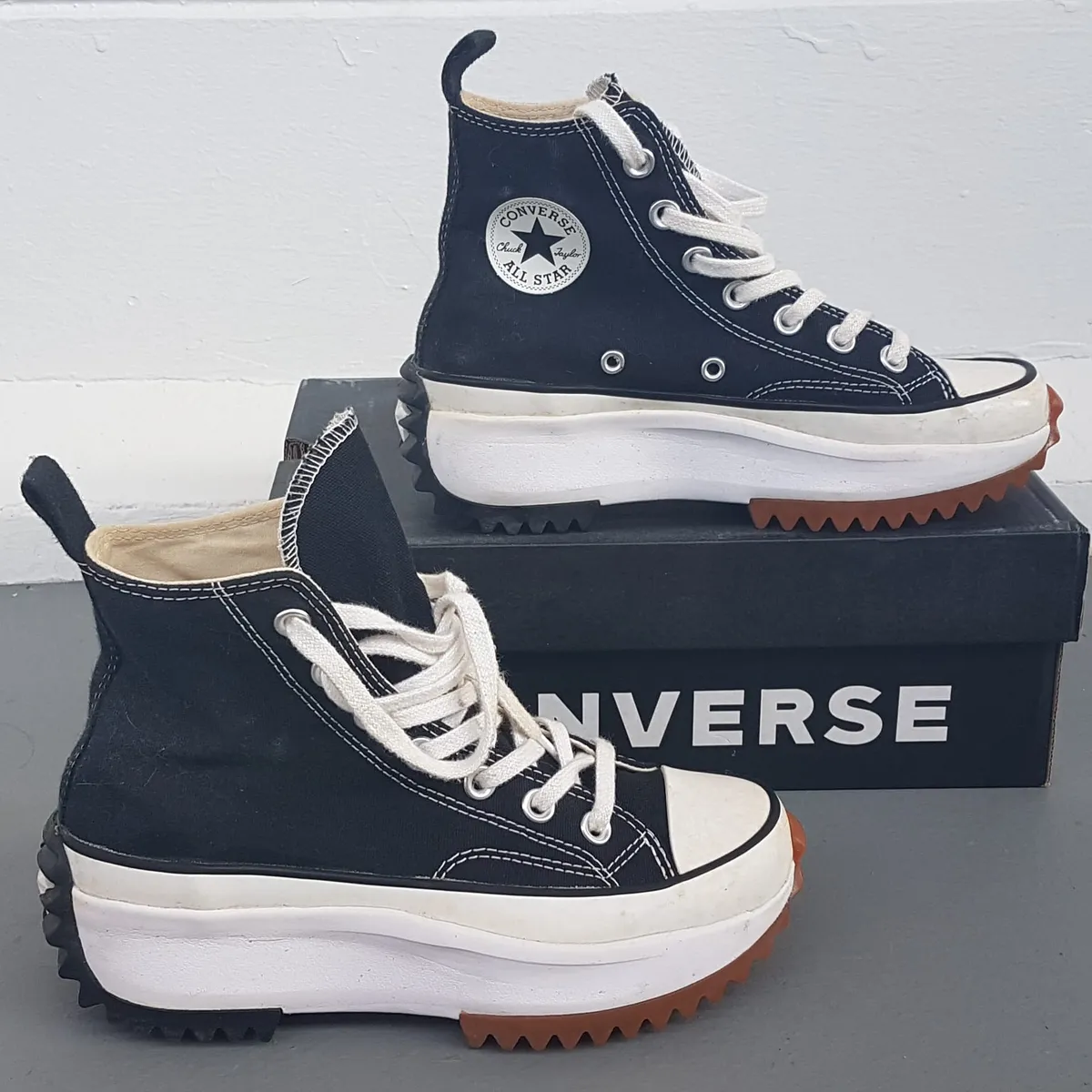 Converse Exclusive Converse Run Star Hike Trainers, US 5.5, UK 4, EUR 36, RETAIL $213, Cool Black & White Chucky Platform Shoes, Hi Boots, Converse x JW Anderson High Top Sneakers, Luxury Living, Pop Culture, Hip Hop, Rock Star, Cult Street Fashion, Roadster