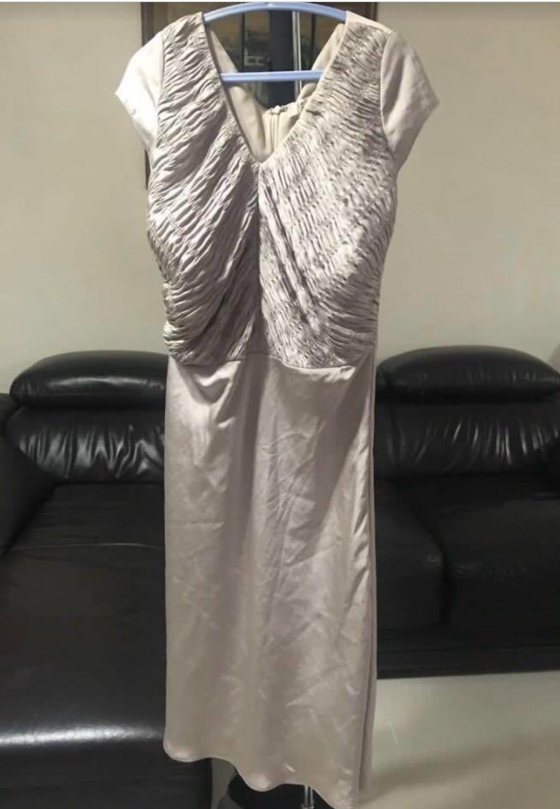 Elegant Beige Drape Dress
