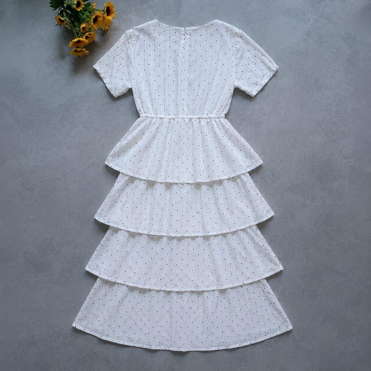 Chic Tiered Polka Dot Midi Dress - Photo 3