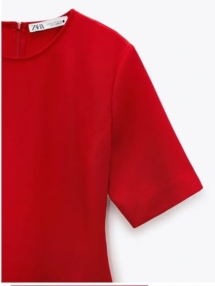 Zara ZARA Red Midi Dress With Slits (M) - Photo 2