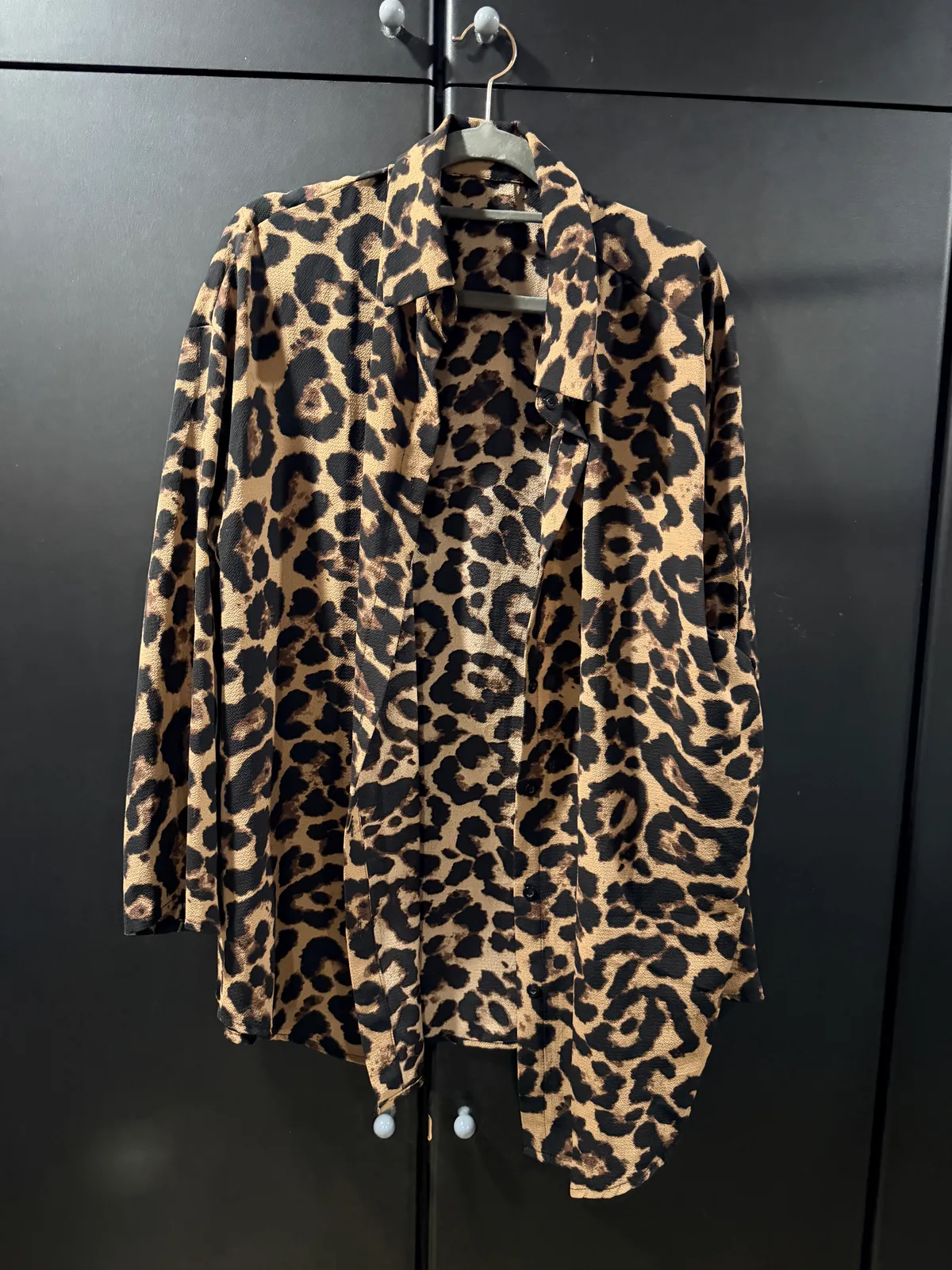 Wild Leopard Print Button-Down Shirt