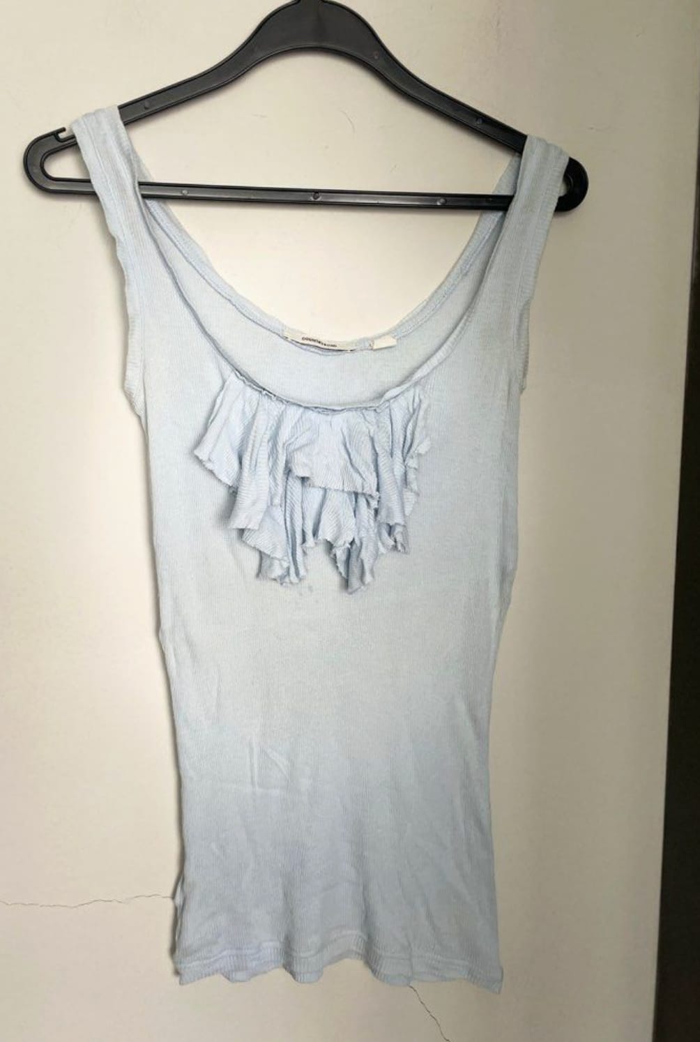 Chic Light Blue Ruffle Tank Top