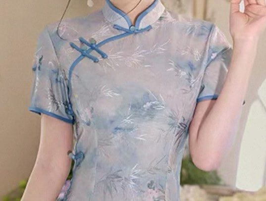 Improved Cheongsam Dress, Suitable for Everyday Wear, for Petite Individuals - Photo 2