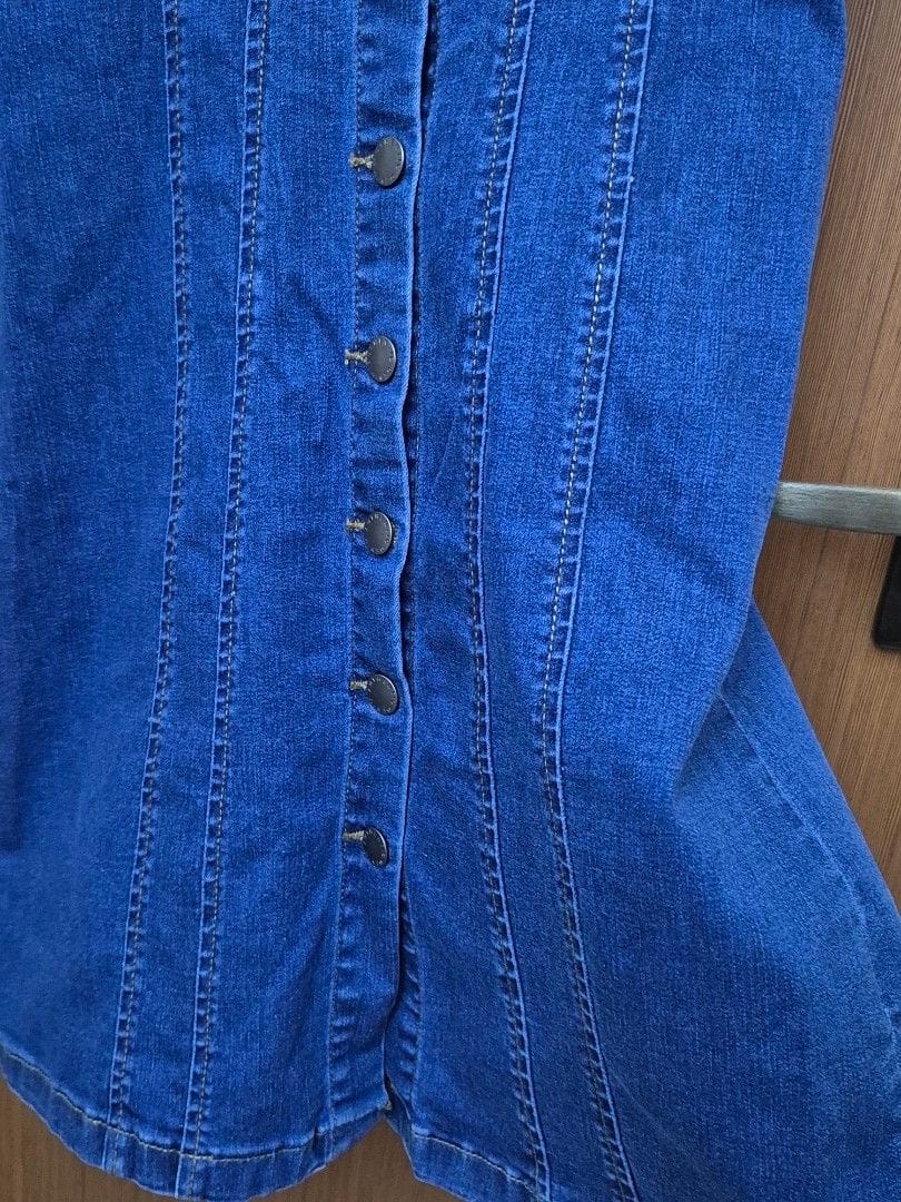New Look Chic Sleeveless Button-Down Denim Dress - XS - Photo 5