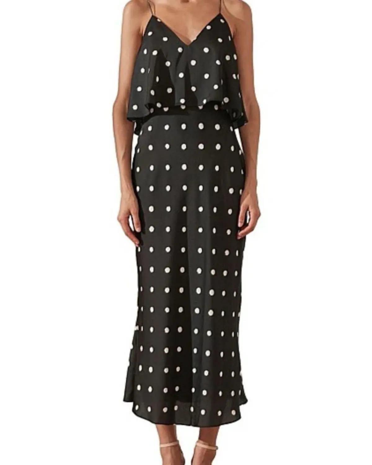 Shona Joy Shona Joy Polka Dot Bias Cut midi Dress — UK 10 - Photo 2