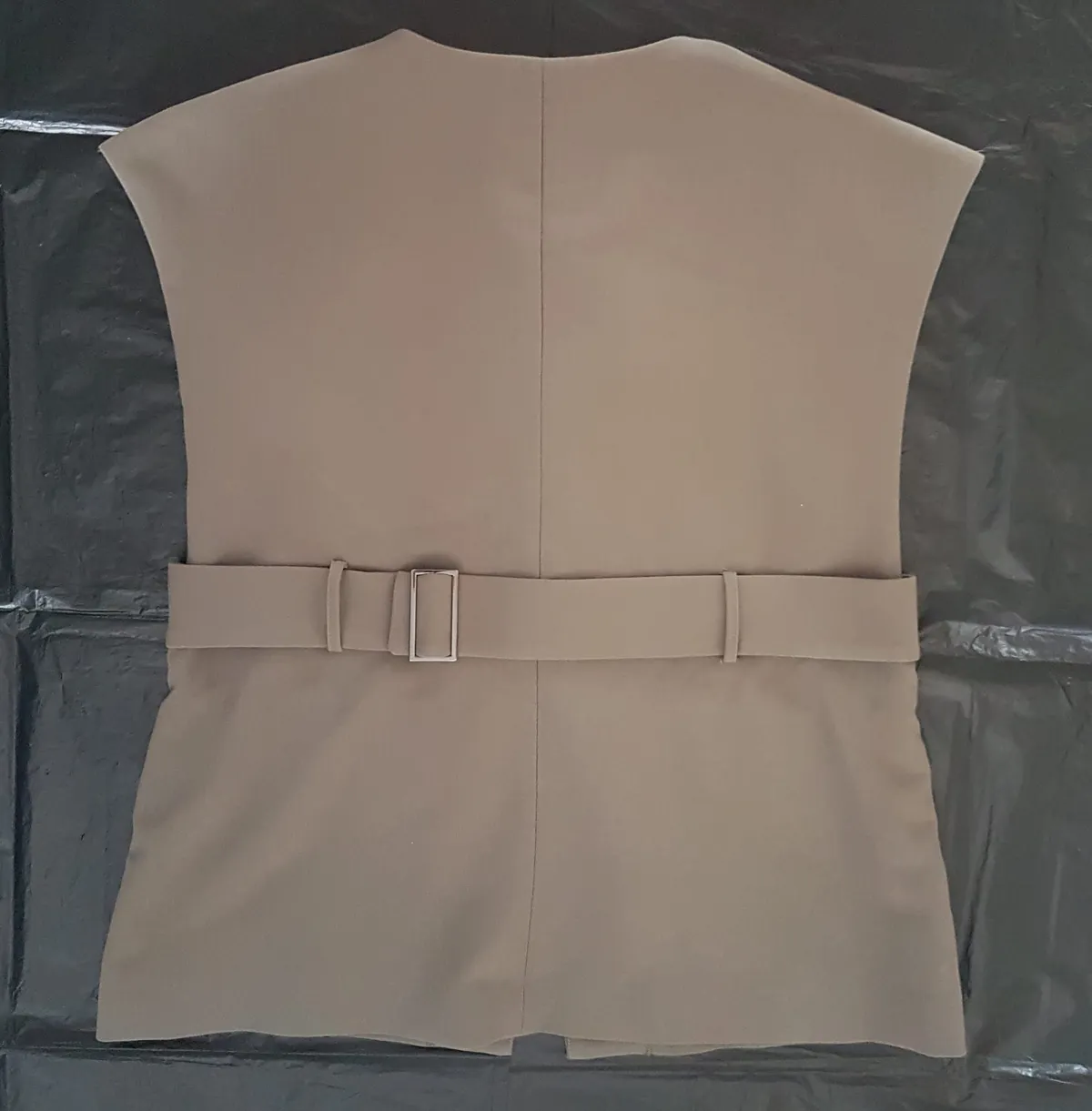 Love, Bonito Love, Bonito RIYO Twill Round Neck Boxy Vest, Size XS, Round Neckline, Straight Boxy Silhouette, Functional front flap Pockets, Structured Twill Fabric, Cosmopolitan, Cool Designer Fashion, Adjustable Back Waist Tab, Timeless Appeal, Urban Style - Photo 3