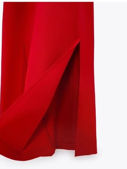 Zara ZARA Red Midi Dress With Slits (M) - Photo 3