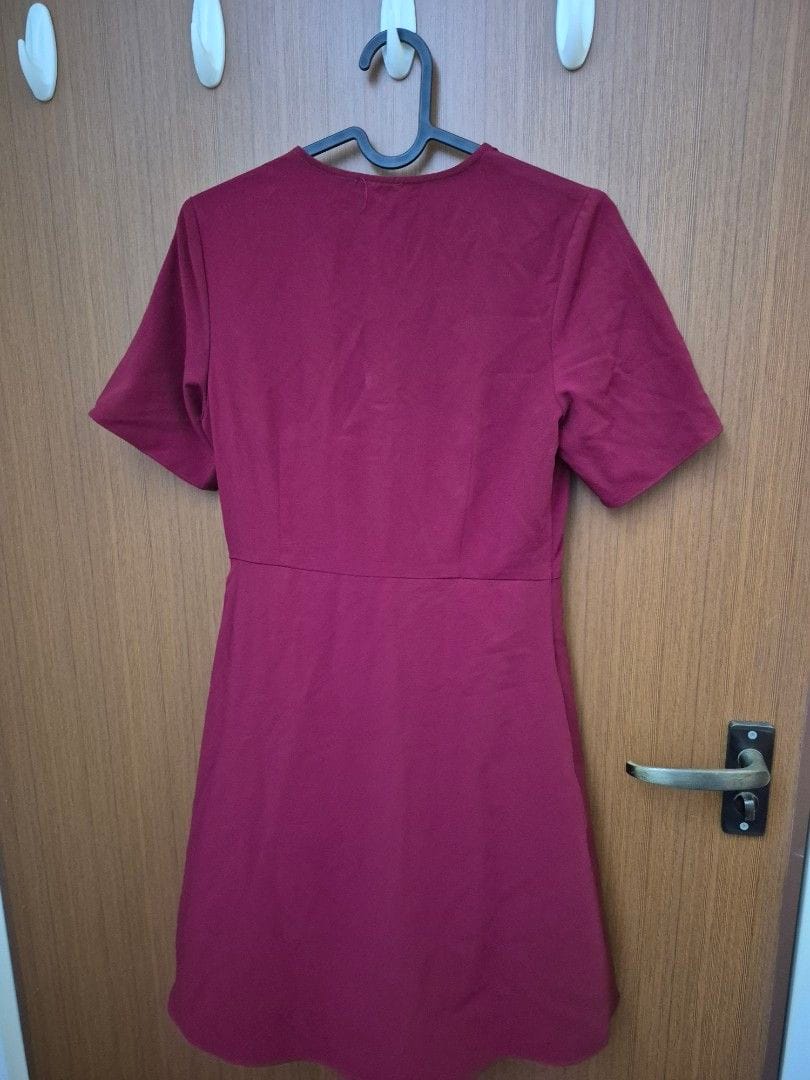 Love Bonito Chic Love, Bonito Burgundy Wrap Dress - Size S - Photo 5
