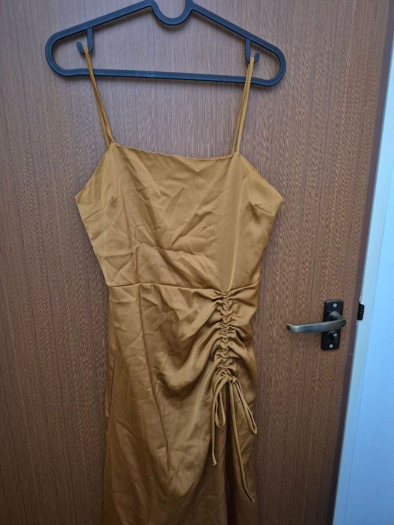 The Editor's Market Mustard Spaghetti Strap Dress - Editor's Market (Size S) - Photo 3