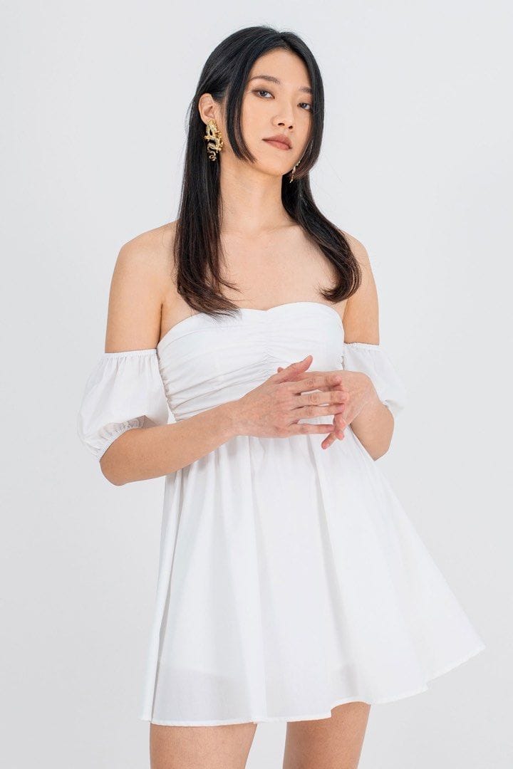 YHF Rank Dress in White in Size XS