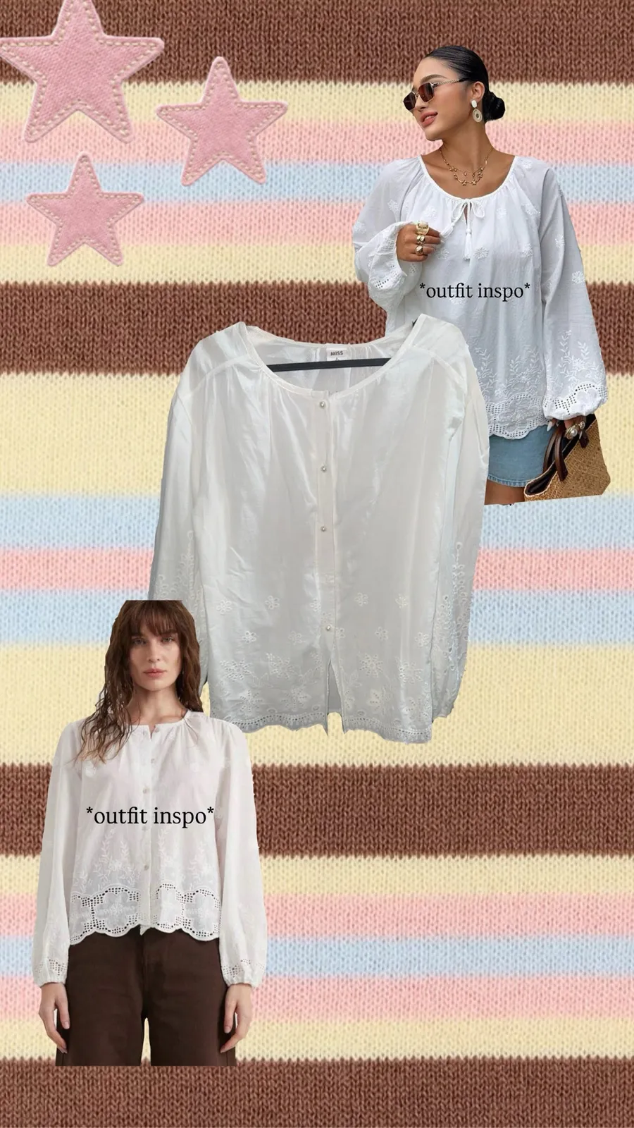 Miss J. MISS J | White Embroidered Blouse | Free Size