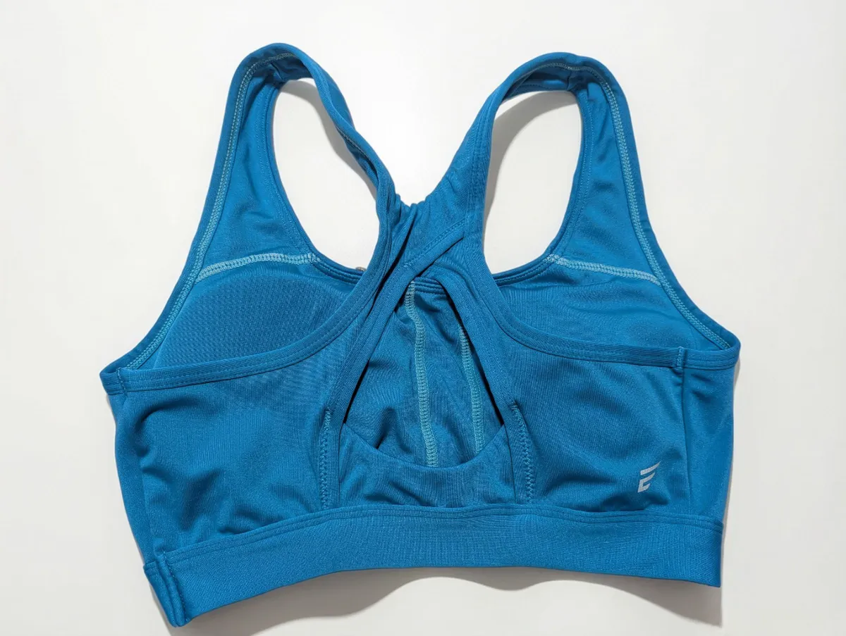 NA Women Blue Sports Bra Padded Top Breathable Running Yoga - Photo 2