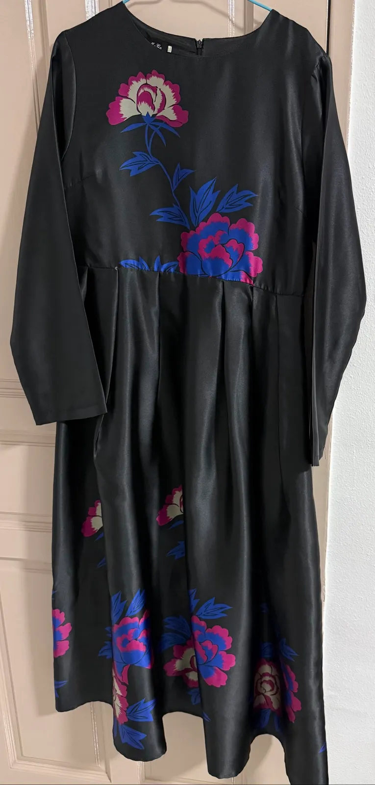 Elegant Floral Satin Dress