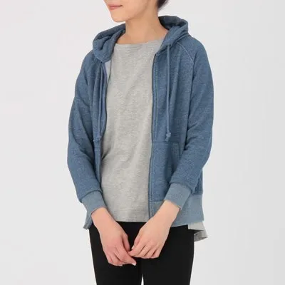Muji Muji Blue Zip-Up Hoodie Jacket Sweater Outerwear - Photo 2