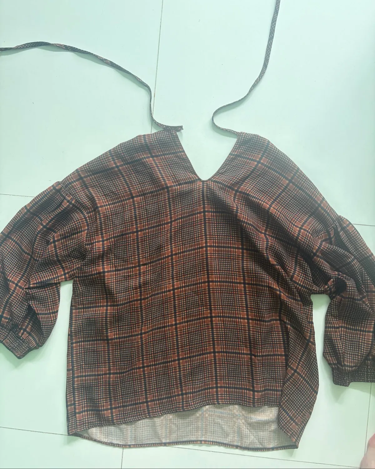 The Closet Lover Chic Plaid V-Neck Blouse - Photo 2