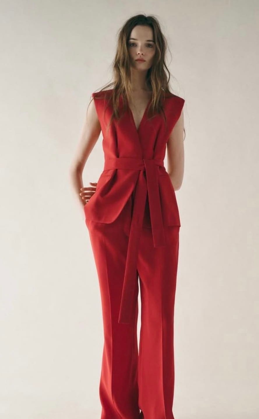 Zara Belted Vest & Flare Pants Set