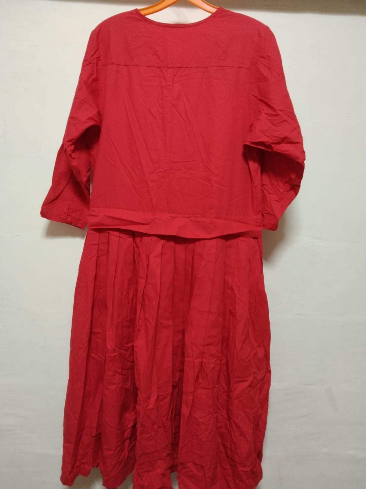 TREND Vibrant Red Long-Sleeve Maxi Dress