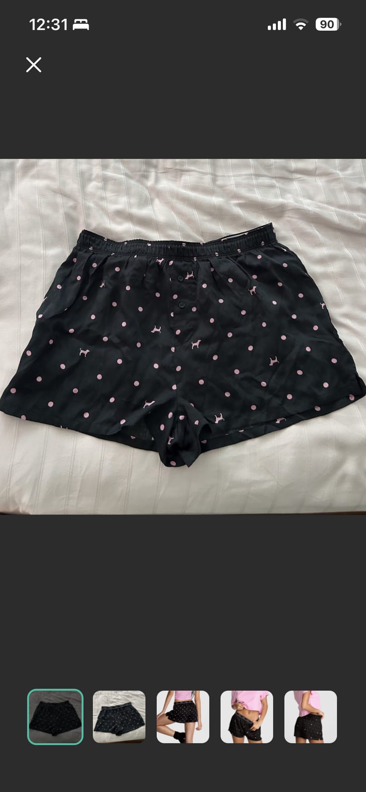 VS PINK Silky Foldover Sleep Shorts - XS