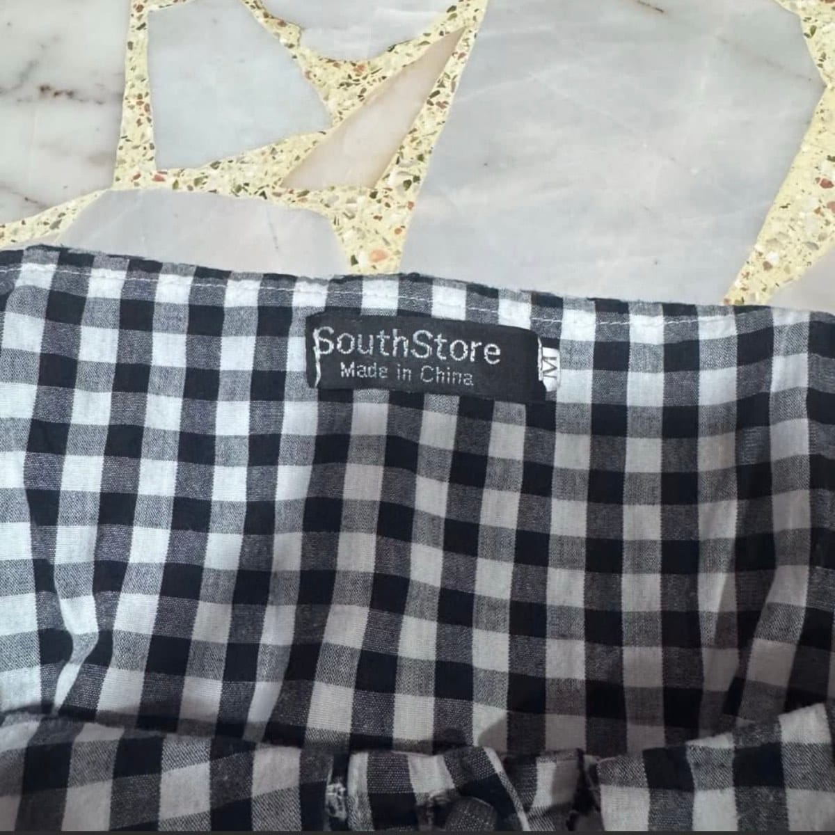 Chic Black & White Gingham Midi Dress - Photo 4